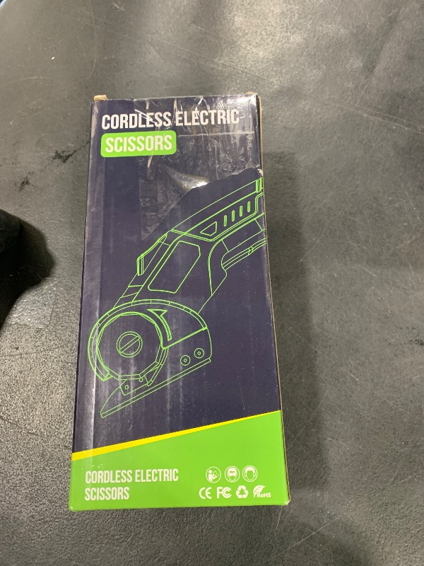 Photo 1 of Cordless Electric Scissors: 4V Rechargeable Rotary Cardboard Cutter, 3000mAh Battery, with LED Light, 2 Blades, Box Cutter for Fabric Carpet Carton Plastic Leather Cloth