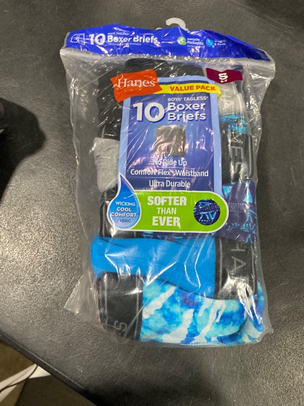 Photo 1 of Hanes Boys' and Toddler Underwear, Comfort Flex and ComfortSoft Boxer Briefs, Multiple Packs Available, Solids/Prints Assorted-10, Small