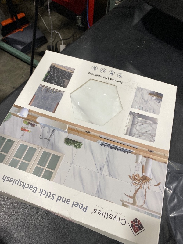 Photo 1 of Peel and Stick Backsplash Tiles, 10pcs 12"x12" White Marble Wall Tiles, PVC Self Adhesive Wall Panels, Stick on Backsplash for Kitchen, Shower, Bathroom, Living Room