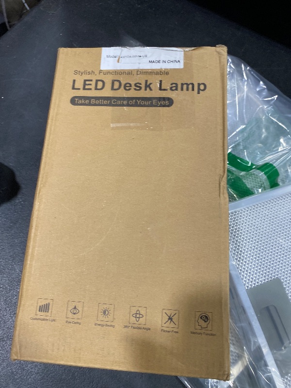 Photo 1 of RAOYI LED Desk Lamp, 12W Dimmable Table Lamp Eye-Caring Reading Light with USB Charging Port Touch Control 5 Color Modes 7-Level Brightness Adjustable for Office Home Bedroom (White)