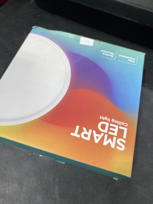 Photo 1 of TALOYA 2 Pack Black Smart Ceiling Light Flush Mount LED WiFi, Compatible with Alexa Google Home, Dimmable Low Profile Ambient Light Fixture for Bedroom Living Room,12 Inch 24W