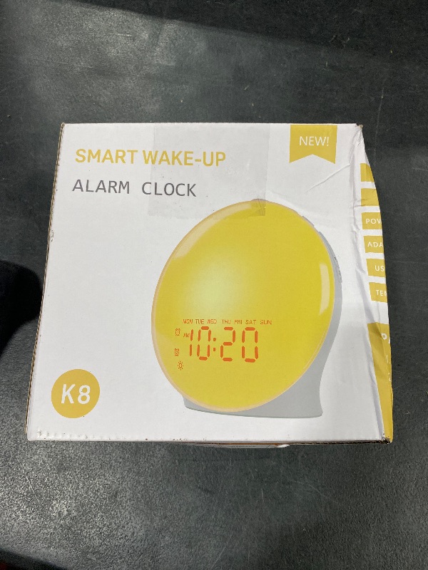 Photo 1 of Wake Up Light Sunrise Alarm Clock for Kids, Heavy Sleepers, Bedroom, with Sunrise Simulation, Sleep Aid, Dual Alarms, FM Radio, Snooze, Nightlight, Daylight, 7 Colors, 7 Natural Sounds, Ideal for Gift