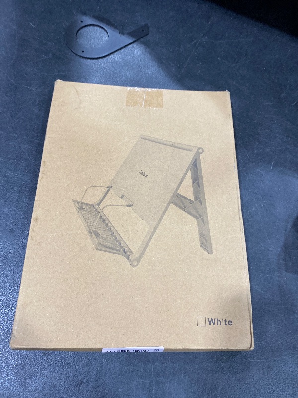 Photo 1 of Readaeer Portable Book Stand Free Angle Adjustable Book Holder for Thick Textbook Collapsible Lightweight Book Rest (White)