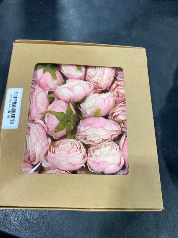 Photo 1 of IPOPU Pink Flowers Silk Rose Heads 25PCS Fake Roses Artificial Flowers Real Touch for Wall Decoration Bouquet Flower Heads Bulk Wedding Centerpieces