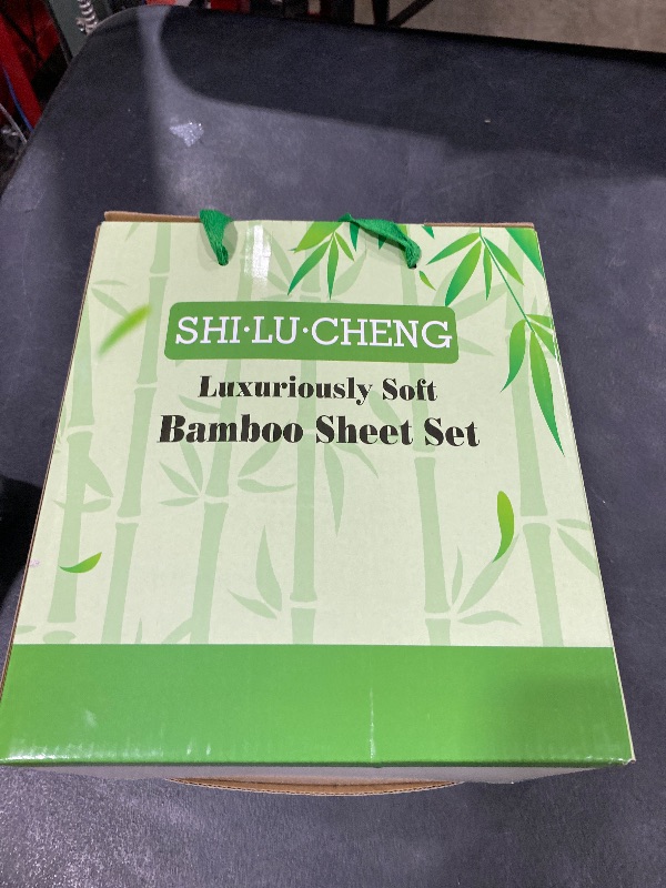 Photo 1 of Shilucheng 6 Piece Queen Sheet Sets, Cooling Sheets, Blend Rayon Derived from Bamboo, Deep Pocket Up to 16", Breathable & Soft Bed Sheets, Hotel Silky Bedding Set, Black
