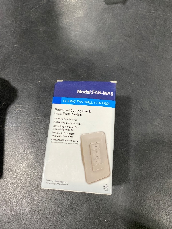 Photo 1 of Universal Ceiling Fan Control and Dimmer Light Switch, 4-Speed Wall Control,Single Pole Fan & Light Switch Combo,Safety and Fire Protection