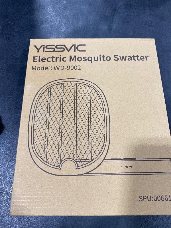 Photo 1 of YISSVIC Electric Fly Swatter Foldable Bug Zapper Racket 2 in 1 Mosquito Killer with Purple Attractant Light Rechargeable 1800mAh for Indoor Home Backyard Patio Camping
