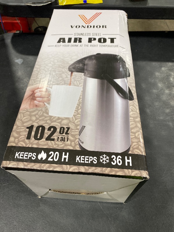 Photo 1 of Coffee Carafe for Keeping Hot - 102oz/3L Airpot Coffee Dispenser with Pump - Insulated Stainless Steel Hot Beverage Dispenser for Parties - Thermal Carafe for Hot Drinks Water Tea Chocolate