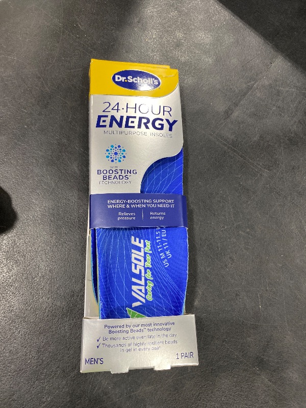Photo 1 of Dr. Scholl's 24-Hour Energy Multipurpose Insoles, Returns Energy with Every Step, Relieves Foot Pressure & Tired Achy Feet, Memory Foam & Gel Insert, Men's Shoe Size 8-14, 1 Pair