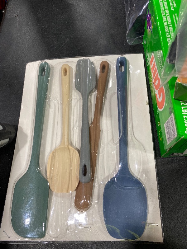 Photo 1 of ChefAide 5 Pieces Silicone Spatula Set, Food Grade Rubber Spatula, Upgrade Strong Handle with Ergonomic Grip, Heat Resistant Up to 600°F for Nonstick Cookware, Cooking