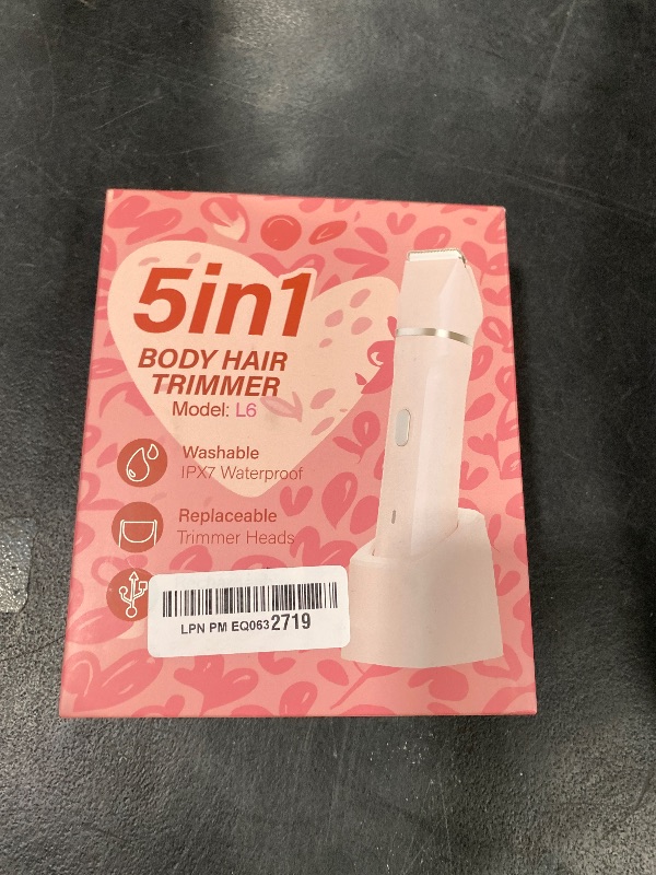 Photo 1 of HOHOLE 5-in-1 Bikini Trimmer for Women, IPX7 Waterproof Electric Hair Trimmer, Cordless Body Razors Shaver, Facial & Pubic Hair Removal, Ceramic Blade, Rose Red