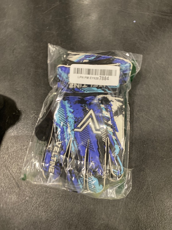 Photo 1 of Veltine Sports Soccer Goalie Gloves, Football Goalkeeper Gloves for Kids Boys Children Youth with 4mm Latex Super Grip Palm (Blue, Size 5 Suitable for 9-12 Years)