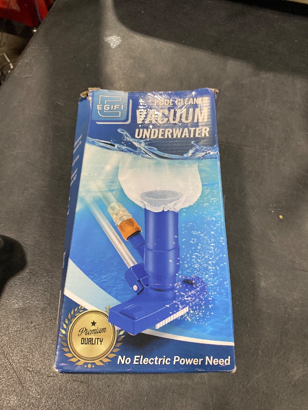Photo 1 of Pool Vacuum for Above Ground Pool with Nylon Mesh Net, Jet Underwater Cleaner & 3 Scrub Brushes, Portable Pool Vacuum Cleaner for Swimming Pool Spa Fountain Pond Hot Tub, Soft Blue