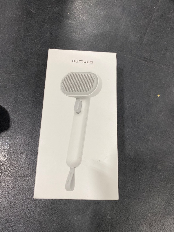 Photo 1 of aumuca Cat Brush for Shedding, Cat Brushes for Indoor Cats, Cat Brush for Long or Short Haired Cats, Cat Hair Brush Cat Grooming Deshedding Brush for Dog Kitten Rabbit Massage Removes Loose Fur, White