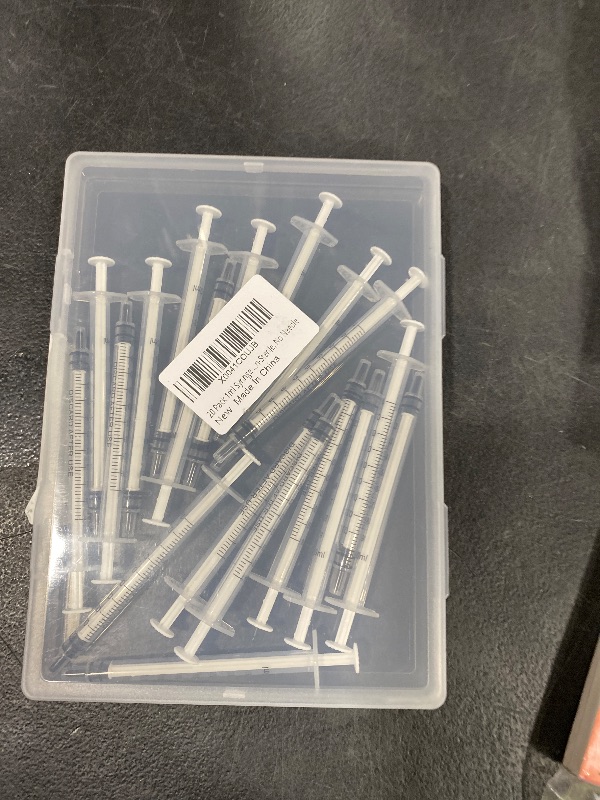 Photo 1 of 20 Pack 1ml Syringe for Liquid, 1cc Plastic Small Syringes for Scientific Labs, Measuring Liquids, Feeding Pets, Medical Student, Oil or Glue Applicator, Non-Sterile, No Needle