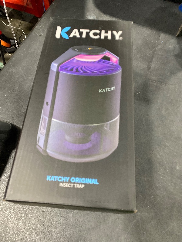 Photo 1 of Katchy Indoor Insect Trap - Catcher & Killer for Mosquitos, Gnats, Moths, Fruit Flies - Non-Zapper Traps for Inside Your Home - Catch Insects Indoors with Suction, Bug Light & Sticky Glue (Black)