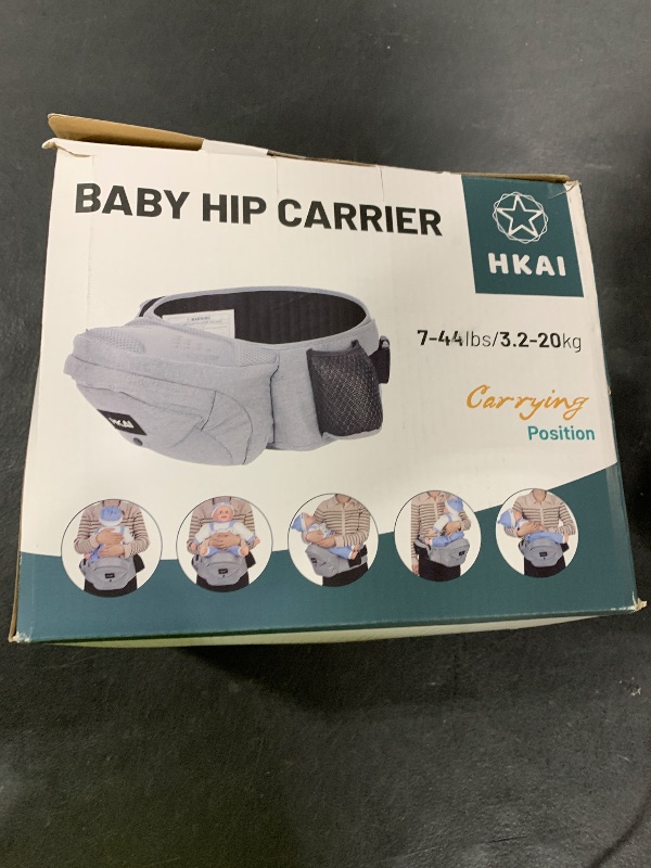 Photo 1 of HKAI Baby Hip Carrier, Mom’s Choice Award Winner, Baby Carrier with Adjustable Waistband & Breathable Mesh, Ergonomic Carrier with Non-Slip Hip Seat Surface for Newborns & Toddlers, Light Grey