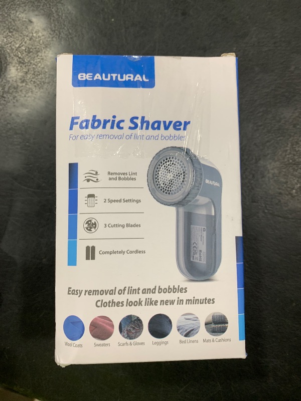 Photo 1 of BEAUTURAL Fabric Shaver and Lint Remover, Sweater Defuzzer with 2-Speeds, 2 Replaceable Stainless Steel Blades, Battery Operated, Remove Clothes Fuzz, Lint Balls, Pills, Bobbles Gray