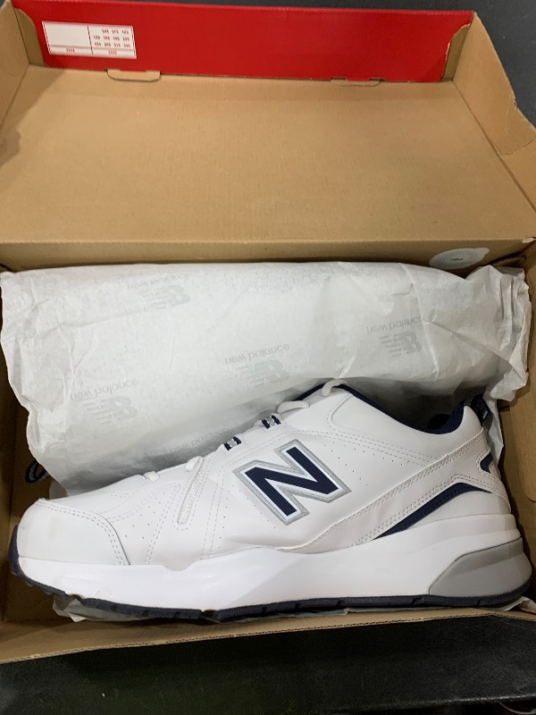 Photo 1 of New Balance Men's 608 V5 Casual Comfort Cross Trainer, White/Navy, 13 X-Wide