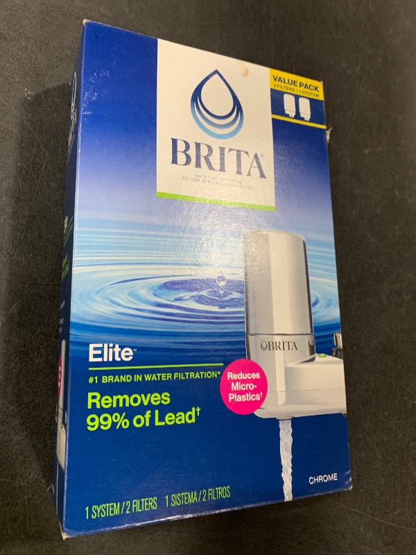 Photo 1 of Brita Faucet Mount Water Filter System, Chrome, No-Wait Filtration, Easy Install, Multi-Use Tap Water Filter for Kitchens, Bathrooms & Small Spaces