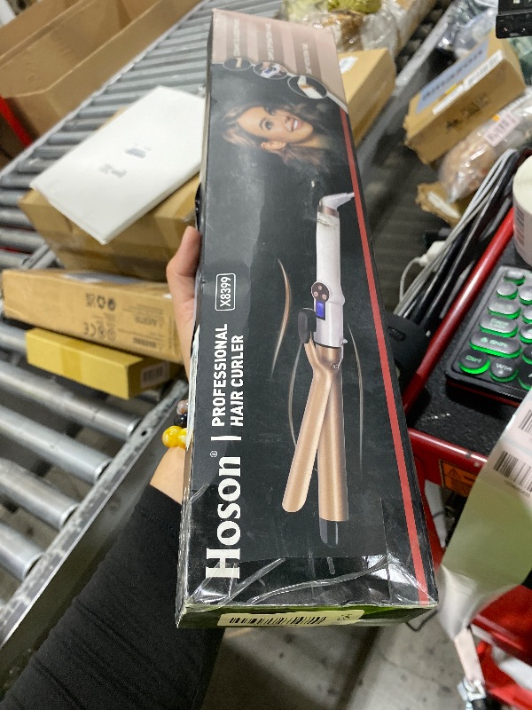 Photo 1 of Hoson 1 Inch Curling Iron Professional Ceramic Tourmaline Coating Barrel Hair Curler, LCD Dispaly with 9 Heat Setting(225°F to 450°F for All Hair Types, Glove Include)