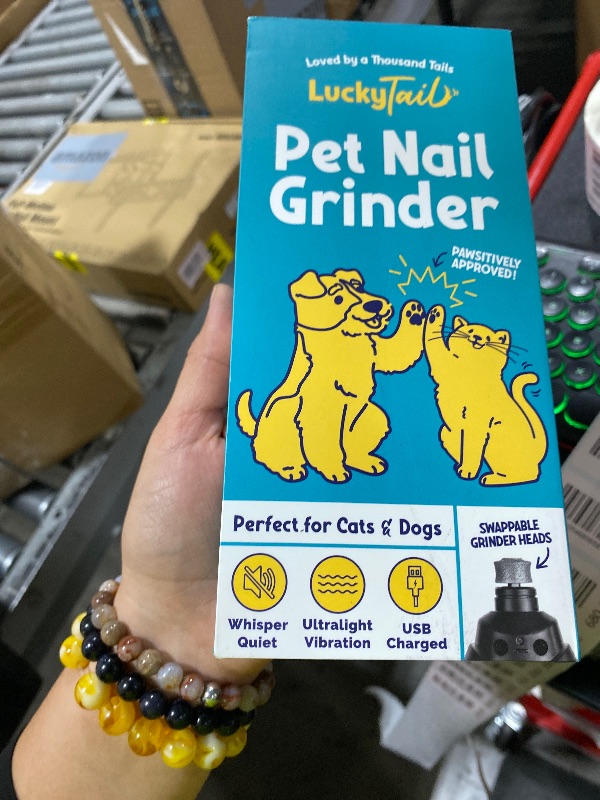 Photo 1 of LuckyTail Pet Nail Grinder for Dogs and Cats - Super Quiet and Low Vibration Electric Dog Nail Grinder with 2 LED Lights - USB Rechargeable and Cordless - 2 Speeds - Small to Large Pets
