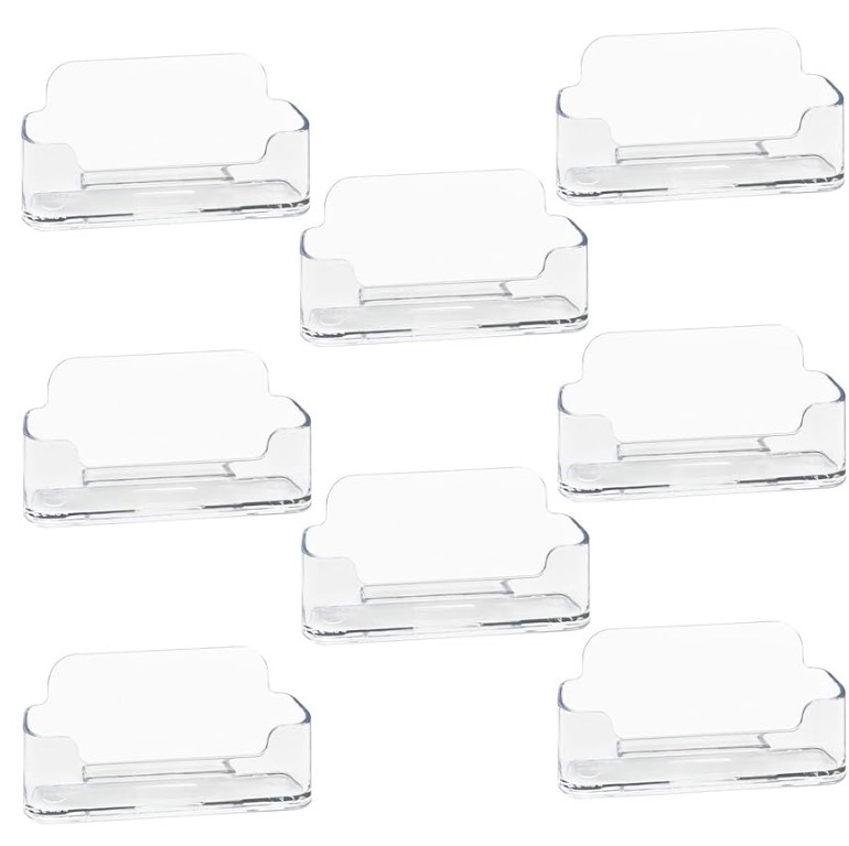 Photo 1 of 8 Pack Acrylic Business Card Holder for Desk, Clear Plastic Business Cards Display Holders Stand, Fits 30-50 Business Cards