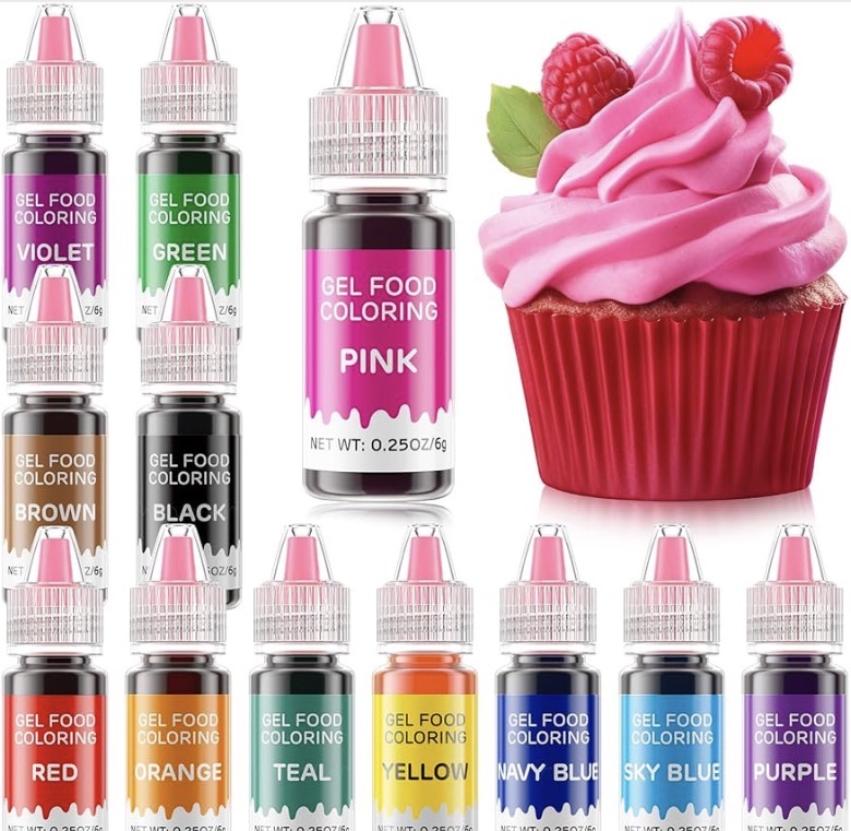 Photo 1 of Gel Food Coloring 12 Colors Set for Cake Decorating,Cherrysea Edible Food Dye for Halloween Baking Royal Icing Cookie Supplies Gluten Free Food Grade Food Coloring Gel Kits, 0.25 Fl. Oz/Bottles
