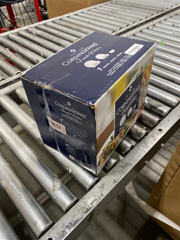 Photo 1 of CorningWare French White 7-Pc Ceramic Bakeware Set with Lids Chip and Crack Resistant Stoneware Baking Dish, Microwave, Dishwasher, Oven, Freezer and Fridge Safe