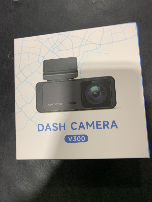 Photo 1 of Dash Cam 1296P Front Dashcam, V300 WiFi Dash Camera for Cars with App, Night Vision, Mini Hidden Single Car Camera, Loop Recording, 24H Parking Mode, Support 256GB Max, Black
