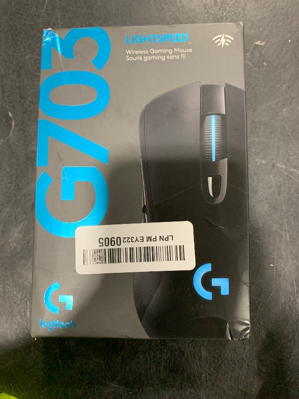 Photo 1 of Logitech G703 Lightspeed Wireless Gaming Mouse W/Hero 25K Sensor, PowerPlay Compatible, Lightsync RGB, Lightweight 95G+10G Optional, 100-25, 600 DPI, Rubber Side Grips - Black