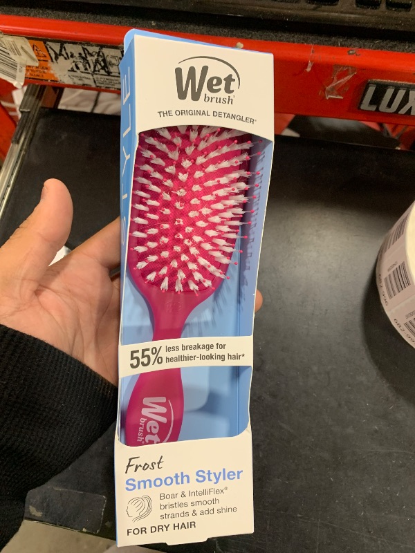 Photo 1 of Wet Brush Smooth Styler Hair Brush, Pink Frost, Exclusive Ultra-soft IntelliFlex Bristles, Synthetic Boar Bristles, Shiny And Smooth, For All Hair Types, For Women, Men, Wet And Dry