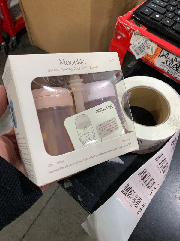 Photo 1 of Moonkie Baby Straw cup | Silicone Toddler Sippy Cup Training Cup with Straw Lid | BPA-Free Drop-Proof Cup | Baby Led Weaning | 6 Months+, 5 oz, 2pack