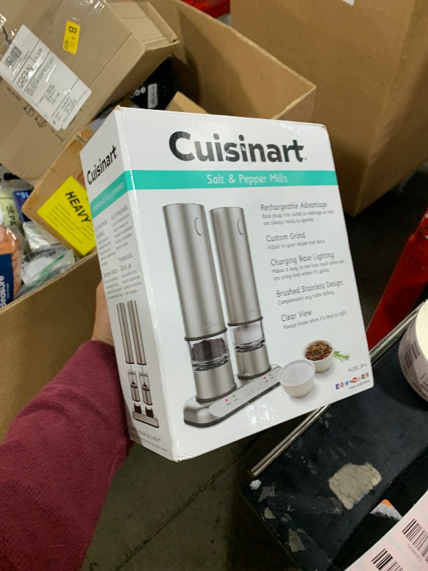 Photo 1 of Cuisinart Rechargeable Electric Salt & Pepper Mill Set in Brushed Stainless Steel SP-4|Model, 2.61"W x 3.94"H