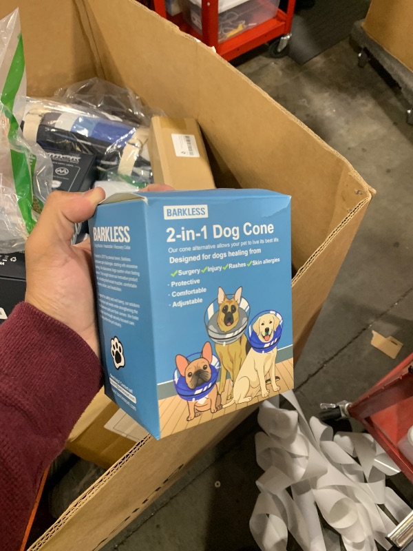 Photo 1 of BARKLESS Dog Cone, Inflatable Dog Cone After Surgery for Small Medium Breeds, Soft Surgery Collar with Enhanced Anti-Licking Guard Shield for Pets, Patented Protective Donut Collar