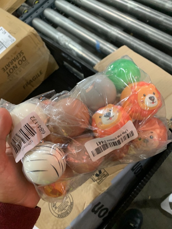 Photo 1 of 48 Pcs Animal Stress Balls Jungle Animal Party Favor 2" Safari Squeeze Ball Fidget Toys with Bag Wild One Zoo Birthday Decorations, Back to School Gifts for Student Kid Classroom Baby Shower, 8 Style