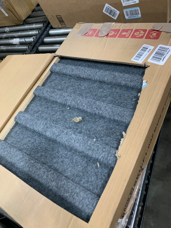 Photo 1 of Clikuutory 2025 Upgraded Dog Ramp for Couch, 55.1" Foldable Small Dog Ramp for Bed, 5 Adjustable Height from 15" to 30", Portable Stable Pet Steps with Anti-Slip Carpet for Low Bed Couch Stairs, Wood