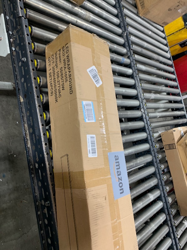 Photo 1 of 4 Pack 4FT LED Wraparound Light with 3 Wattages/3 Lumens/3 CCT Selectable, 55W/65W/75W, 5500lm/6500lm/7500lm, 3000K/4000K/5000K 4 Foot LED Wrap Light Fixture, Flush Mount Office Ceiling Light, ETL