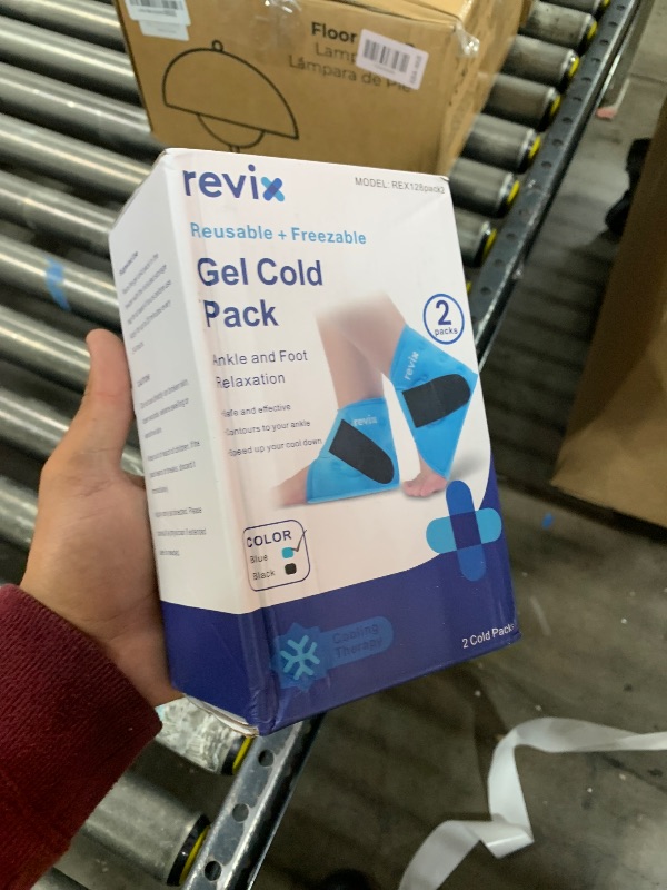 Photo 1 of REVIX Ankle Ice Pack Wrap – Reusable Gel Cold Compression for Foot Discomfort, Ice Wrap for Feet Swelling and Recovery, Plantar Fasciitis, Achilles Tendonitis, and Sprained Ankles, 2 Packs
