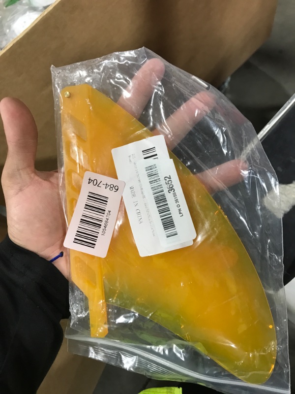 Photo 1 of bohally 4.6" Soft Surf Fin Orange&Black for Surf Boards, SUP Paddleboards or Water SUP with No Tool fin Screw (Orange)