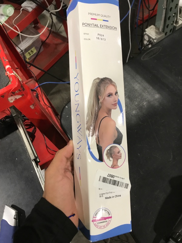 Photo 1 of youngways Clip in Ponytail Extension Light Blonde 18 Inch Pony Tails Hair Extensions for Women Long Straight Curly Tail Ponytail Hair piece Synthetic Fake Versatile Pony