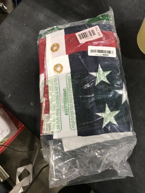 Photo 1 of American Flag for Outside Heavy-Duty US Flag with Embroidered Stars Reinforced Material USA Flag Built for Outdoors Sewn Stripes UV Protection Brass Grommets (3x5 ft)
