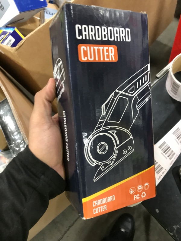 Photo 1 of Cordless Electric Scissors: 4V Rechargeable Rotary Cardboard Cutter, 3000mAh Battery, with LED Light, 2 Blades, Box Cutter for Fabric Carpet Carton Plastic Leather Cloth (Blue)