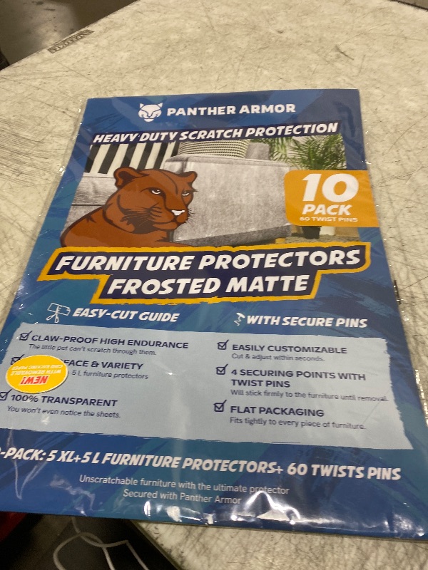 Photo 1 of 10 Pack Cat Scratch Furniture Protector Sheets – Matte Finish Couch & Sofa Guard from Cat Claws – Easy Apply, Removable, with Twist Pins (5 XL + 5 Large)