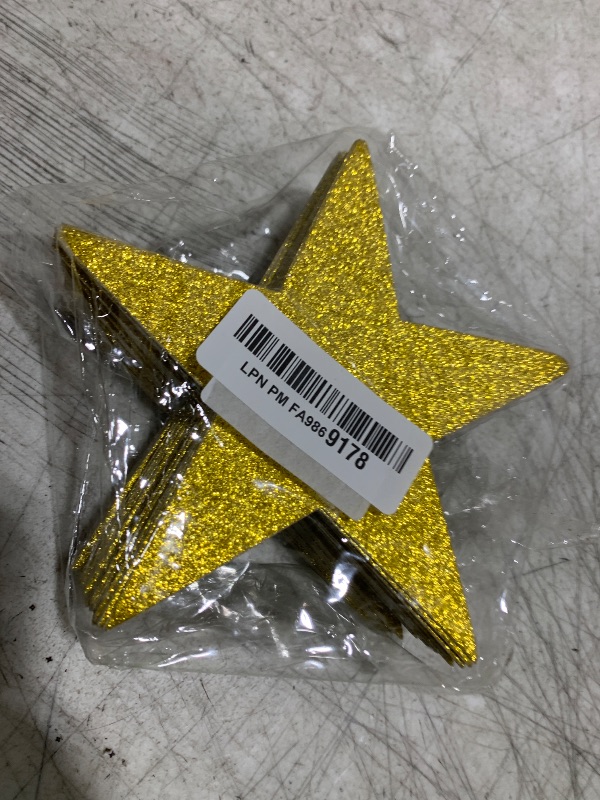 Photo 1 of 108 Pcs Glitter Gold Star Cutouts 6 Inch Cardboard Stars Cut-Outs Wall Decor for Christmas Birthday Classroom Bulletin Board Party Supplies