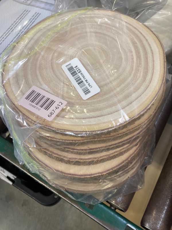 View 2 of 10 Pack Wood Centerpieces for Tables Natural Round Wood Slices for Rustic Wedding Decor and Table Decorations Unfinished Wooden Rounds (9–10 inch)