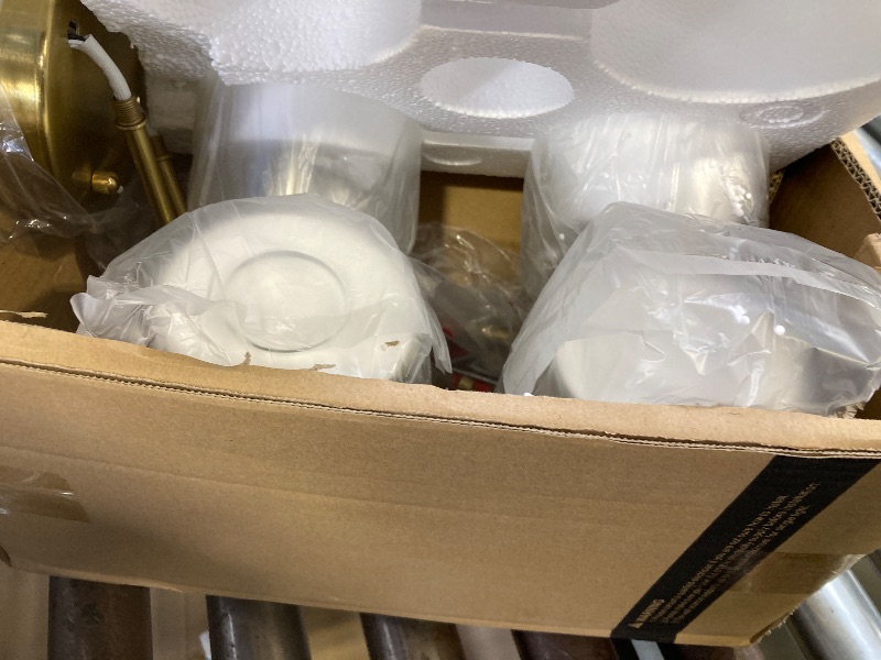 Photo 1 of 4-Light Bathroom Light Fixtures, Brushed Gold Modern Vanity Lights Over Mirror with Clear Glass Shade, Bathroom Wall Lamp for Mirror Kitchen Living Room Hallway Cabinet Porch Bedroom Reading room