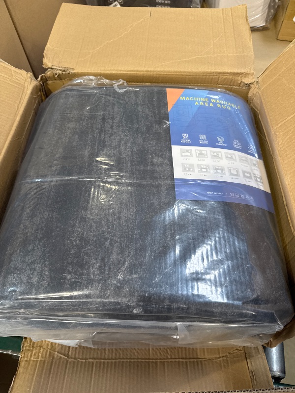 Photo 1 of RUGSREAL Large Solid Color Area Rug for Living Room Washable Bedroom Area Rugs Non-Slip Low-Pile Modern Dining Room Throw Carpet Indoor Area Rug for Home Office, 8' x 10' Black