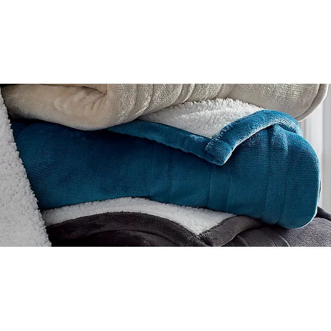 Photo 1 of  Reversible Fleece to Sherpa Heated Throw, Plush