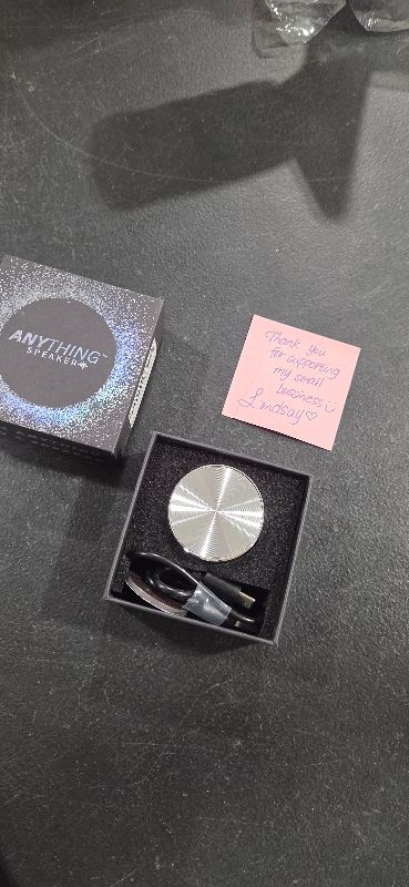 Photo 1 of Anything Speaker - Portable Mini Bluetooth - Turn Anything Into A Speaker! Wireless Bone Conduction Induction Vibration Humbird + Gift Box - Nano Travel Sized, 360° Sound (Silver)
